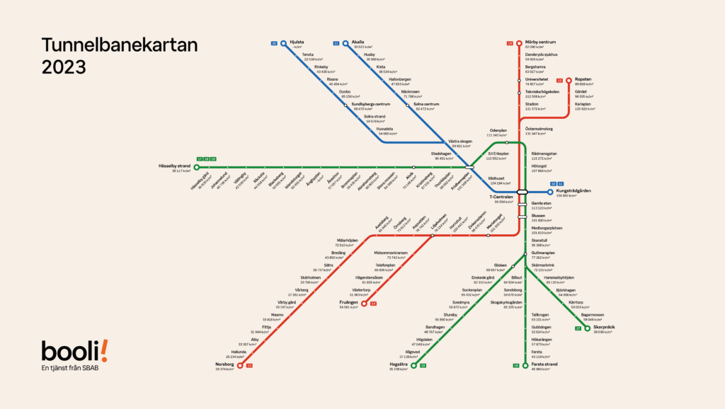 Så mycket kostar en lägenhet vid din tunnelbanestation 2023